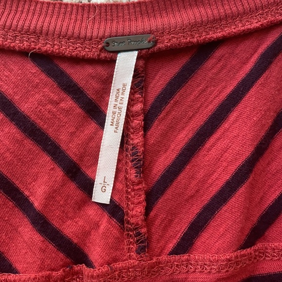 FREE PEOPLE HARD CANDY TOP RED/NAVY STRIPE SZ LG - Picture 4 of 4